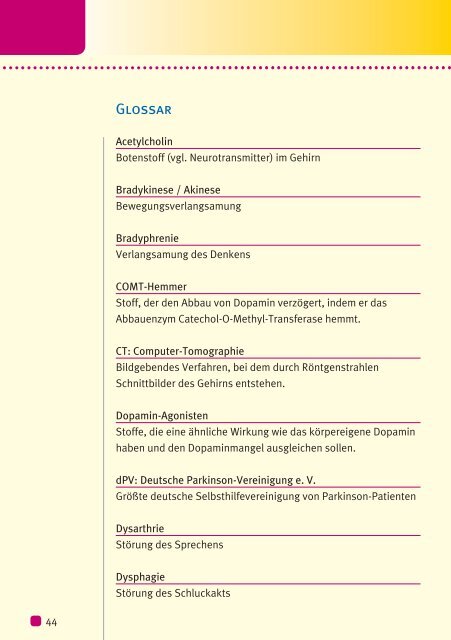 Besser Leben mit Parkinson.pdf - Deutsche Parkinson Vereinigung eV