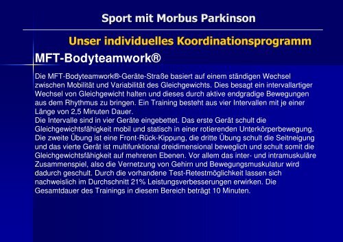 Sport mit Morbus Parkinson