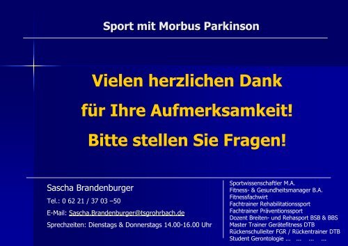 Sport mit Morbus Parkinson