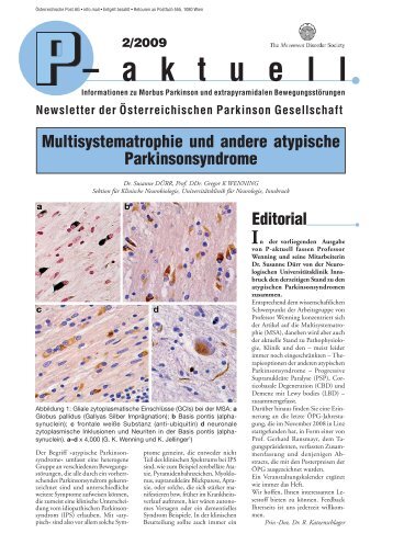 Multisystematrophie und andere atypische Parkinsonsyndrome