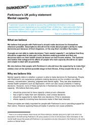 Parkinson's UK policy statement: Mental capacity (PDF, 145KB)