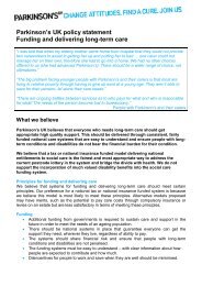 Funding and delivering long-term care - Parkinson's UK