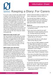 Keeping a Diary: For Carers information sheet ... - Parkinson's UK