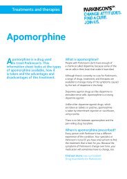 Apomorphine information sheet (PDF, 185KB) - Parkinson's UK