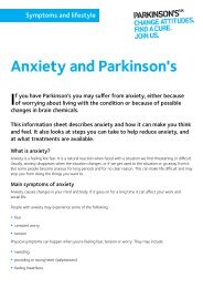Anxiety and Parkinson's information sheet (PDF ... - Parkinson's UK