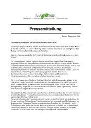Pressemitteilung Feuerwehr2008 - Park-Klinik Bad Nauheim