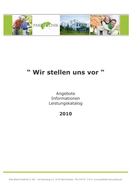 Titelblatt Wir stellen uns vor 3.8.2010 - Park-Klinik Bad Nauheim