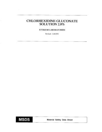 chlorhexidine gluconate solution 2.0% - Cardinal Health DFU/MSDS