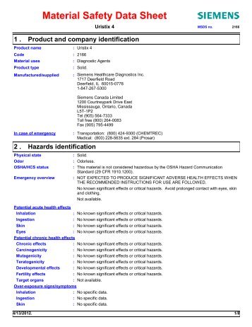 Material Safety Data Sheet - Cardinal Health DFU/MSDS