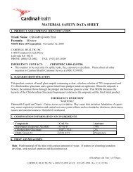 MATERIAL SAFETY DATA SHEET - Cardinal Health DFU/MSDS