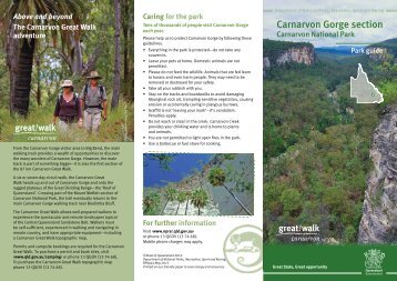Carnarvon Gorge - Department of National Parks, Recreation, Sport ...