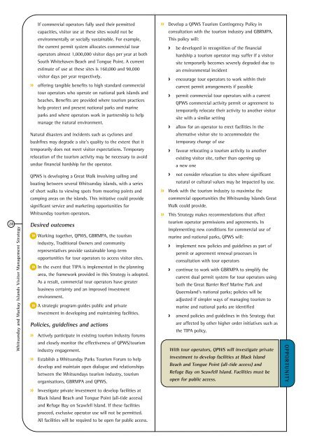 Whitsunday and Mackay Islands Visitor Management Strategy ...