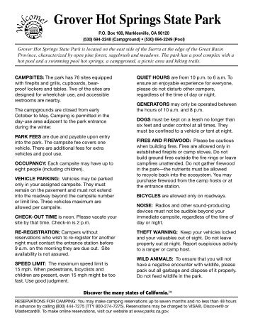 Campground Map - California State Parks