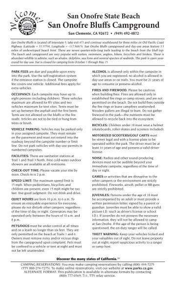 San Onofre Bluffs Campground - California State Parks