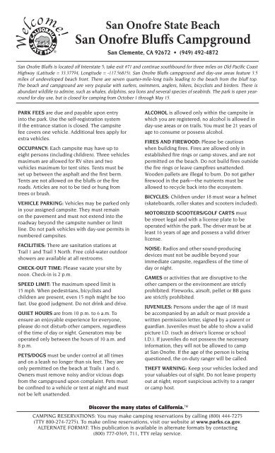 San Onofre Bluffs Campground - California State Parks