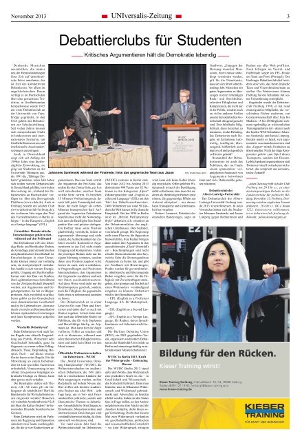 UNIversalis - Zeitung, Ausgabe 17