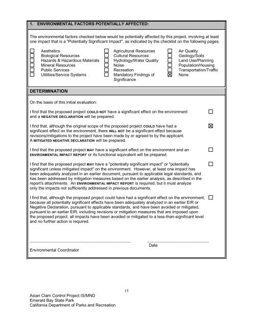 Final Mitigated Negative Declaration and Response to Comments