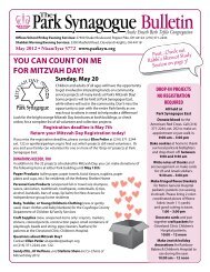 YOU CAN COUNT ON ME FOR MITZVAH DAY! - the Park Synagogue