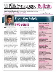 TWO VOICES From the Pulpit - the Park Synagogue