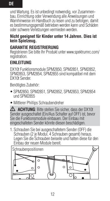 Function Module Manual Funktionsmodule Manual ... - Spektrum