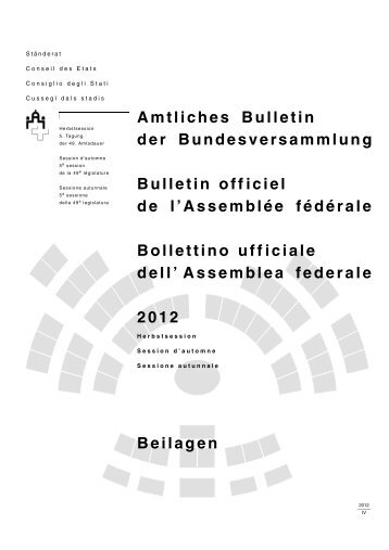 Beilagen â StÃ¤nderat - Schweizer Parlament