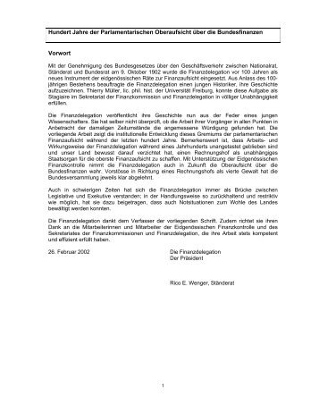 100 Jahre Finanzdelegation PDF - Schweizer Parlament