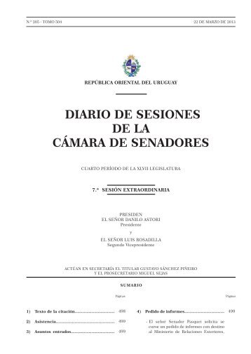 diario de sesiones de la cÃ¡mara de senadores - Poder Legislativo