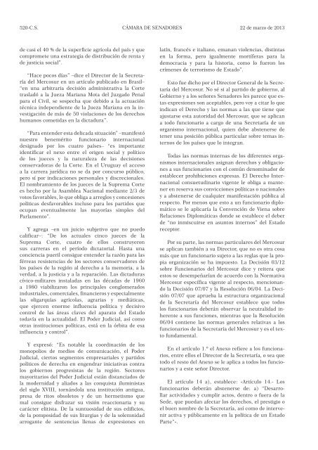 diario de sesiones de la cÃ¡mara de senadores - Poder Legislativo