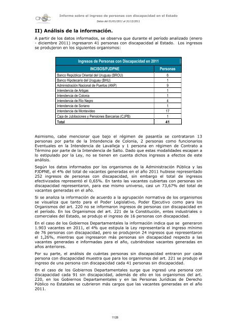 Ingreso de personas con discapacidad en el ... - Poder Legislativo