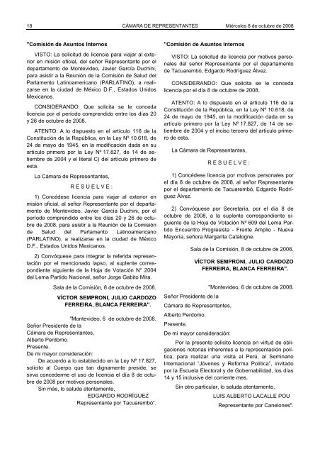 DIARIO DE SESIONES - Poder Legislativo