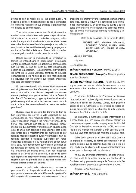 DIARIO DE SESIONES - Poder Legislativo