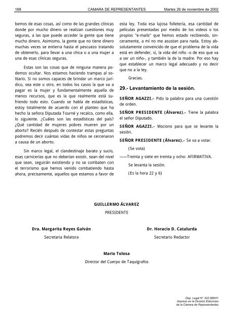 73Âº SesiÃ³n extraordinaria del 26 de noviembre ... - Poder Legislativo