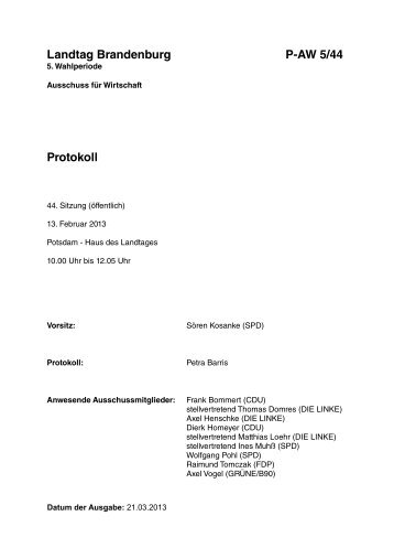 Landtag Brandenburg P-AW 5/44 Protokoll - Brandenburg.de
