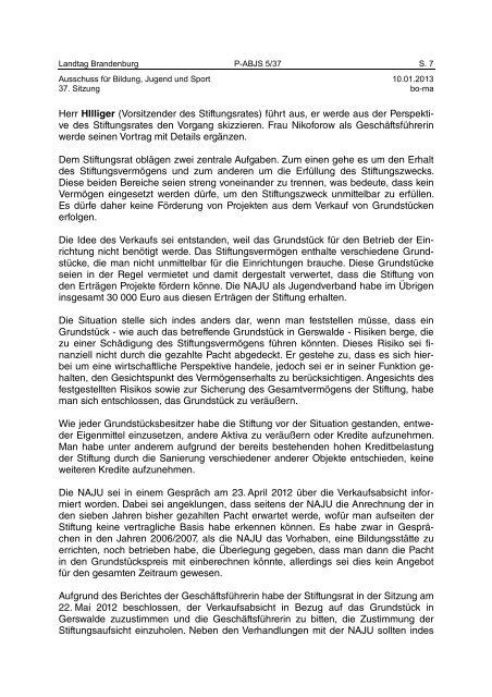 Landtag Brandenburg P-ABJS 5/37 Protokoll - Brandenburg.de