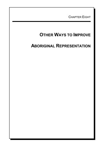 other ways to improve aboriginal representation - Parliament of New ...