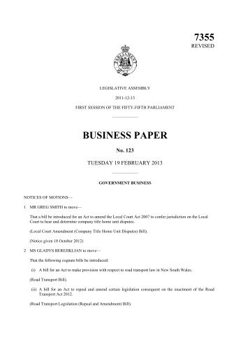 Download as PDF - Parliament of New South Wales