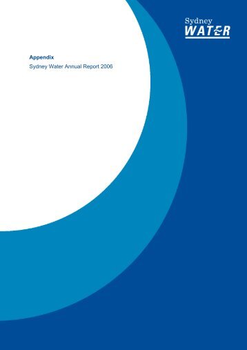 Appendix Sydney Water Annual Report 2006 - Parliament of New ...