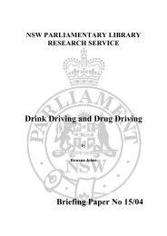 Drink Driving and Drug Driving Briefing Paper No 15/04