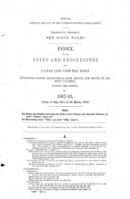 1914 - 1924 - Parliament of New South Wales