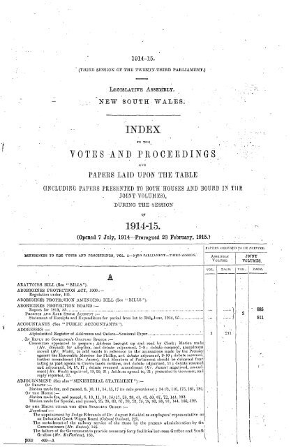 1914 - 1924 - Parliament of New South Wales