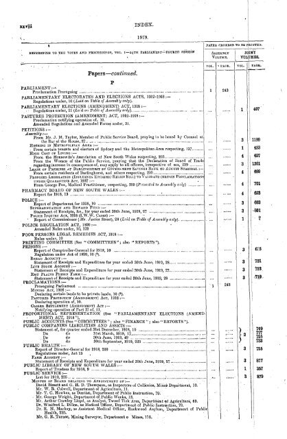 1914 - 1924 - Parliament of New South Wales