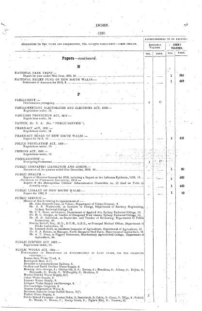 1914 - 1924 - Parliament of New South Wales