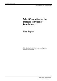 Select Committee on the Increase in Prisoner Population Final Report