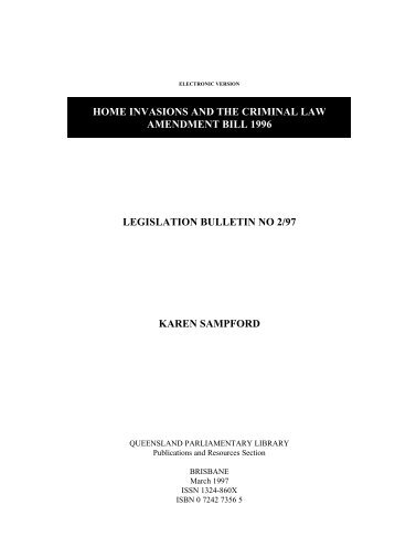 View Legislation Bulletin (PDF - 161 KB) - Queensland Parliament ...