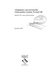 Allegations concerning the Honourable Gordon Nuttall MP