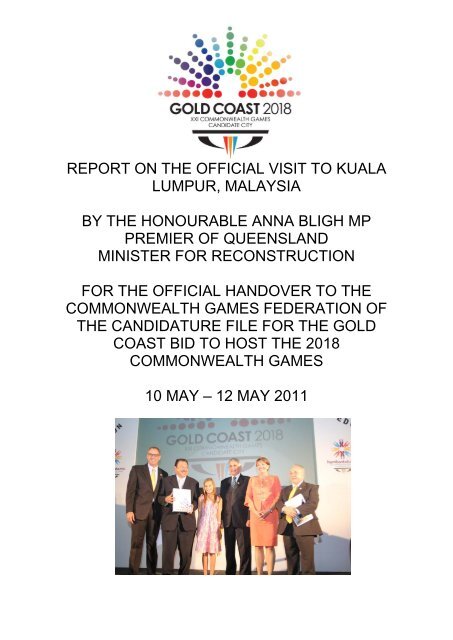 REPORT ON THE OFFICIAL VISIT TO KUALA LUMPUR, MALAYSIA ...