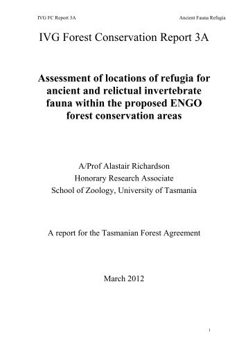 Locations of refugia for ancient and relictual invertebrate fauna