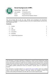 Social background of MPs - Parliament