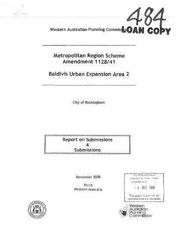 Metropolitan Region Scheme - Parliament of Western Australia