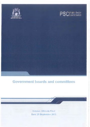 Government Boards and Committees, 21 September 2012